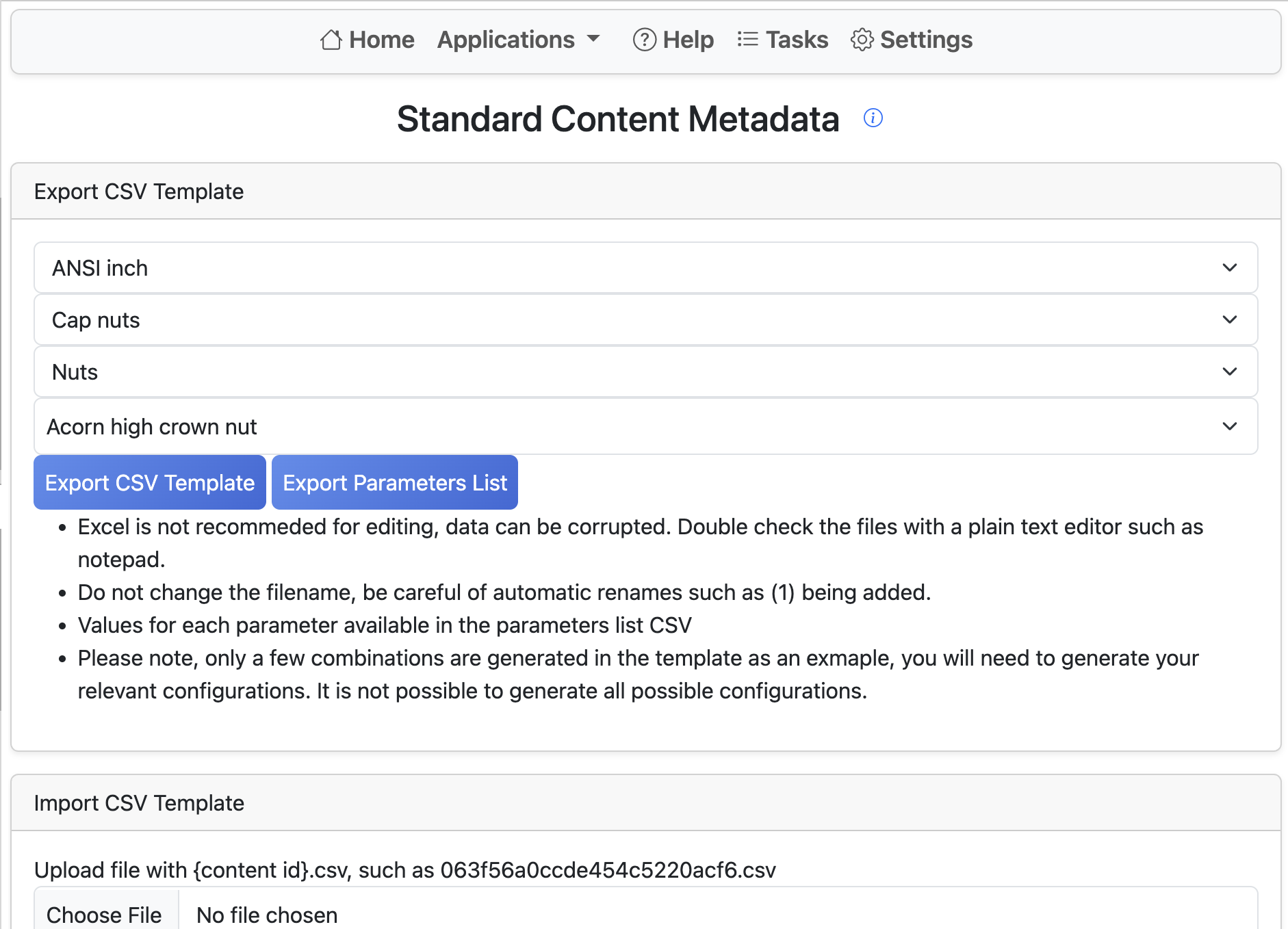 Standard Content Metadata