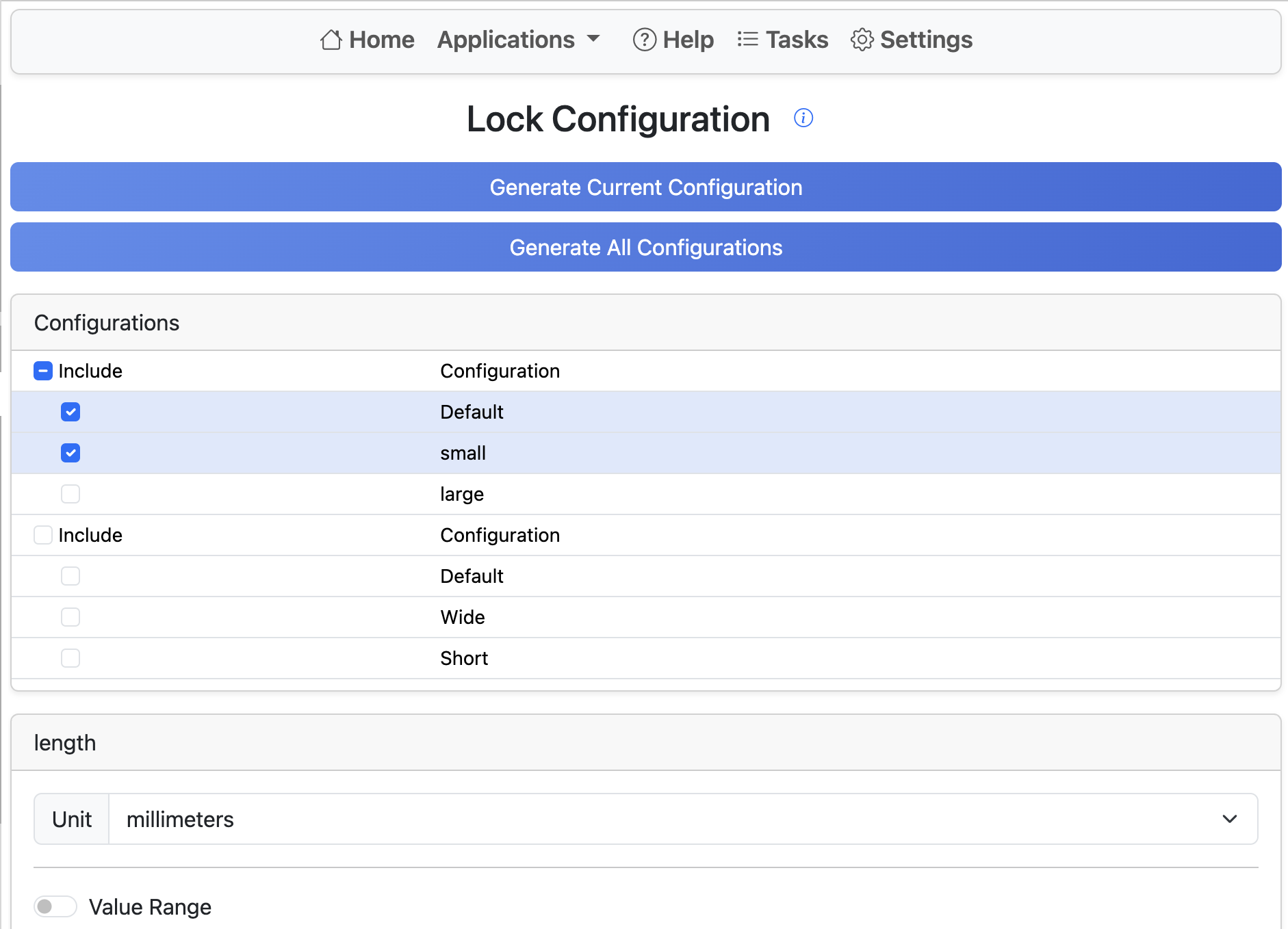 Lock Configuration